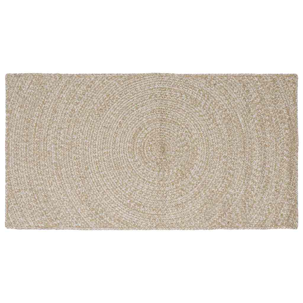 Område tæppe Natur og hvid 80 x 150 cm Jute