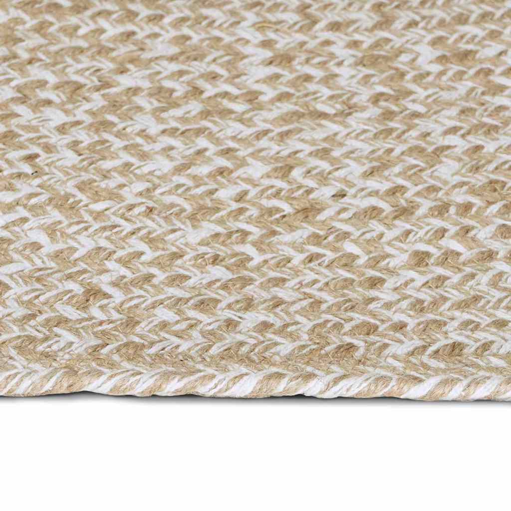 Område tæppe Natur og hvid 80 x 250 cm Jute
