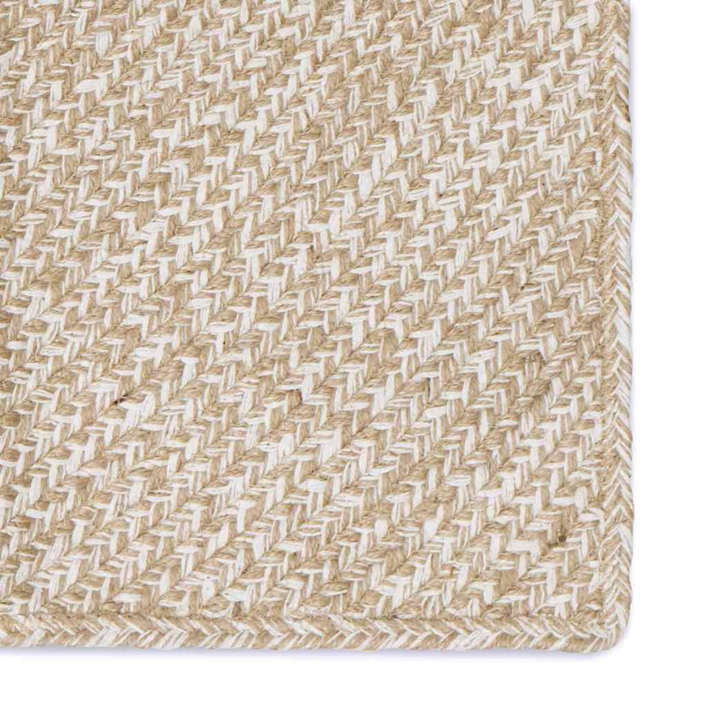 Område tæppe Natur og hvid 80 x 250 cm Jute
