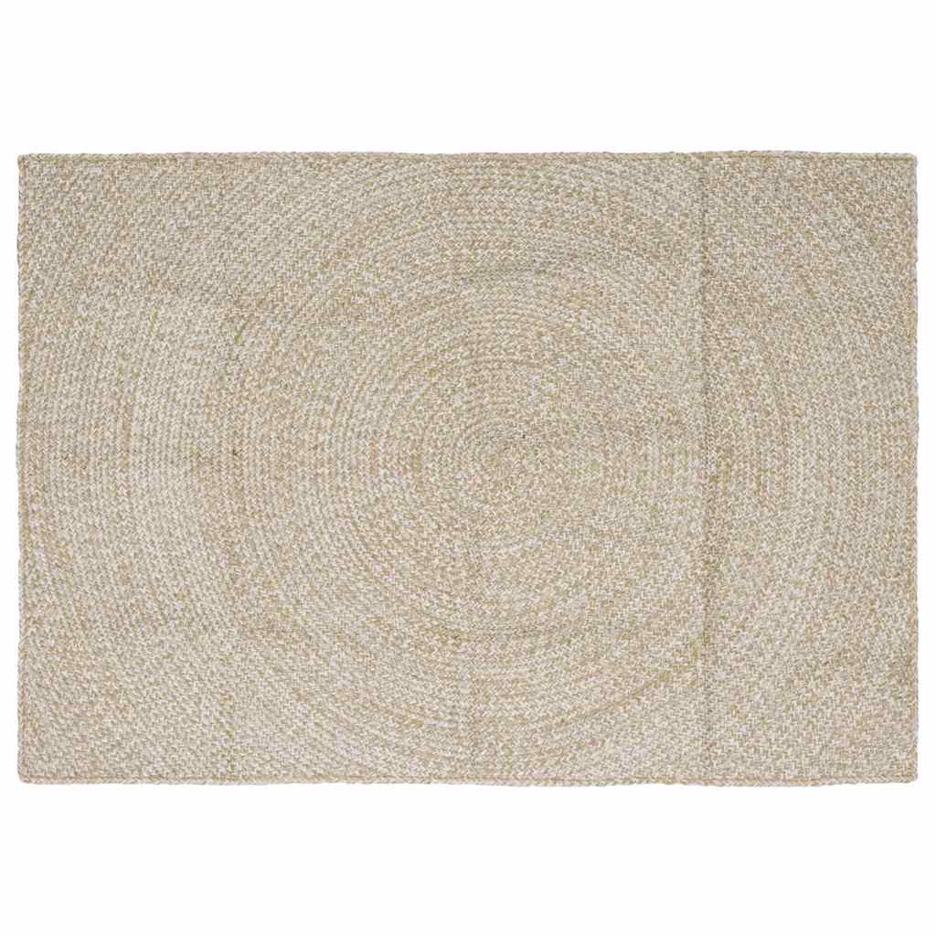 Område tæppe Natur og hvid 120 x 170 cm Jute