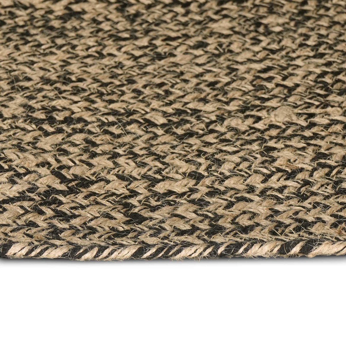 Område tæppe Naturfarvet og sort 80 x 400 cm Jute