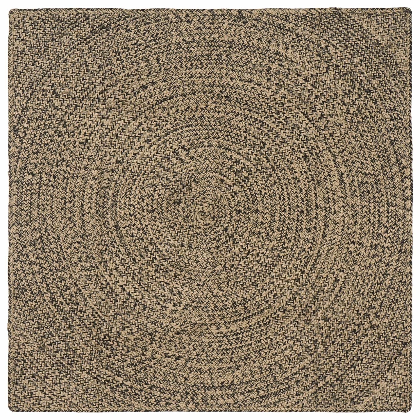 Område tæppe Naturfarvet og sort 120 x 120 cm Jute