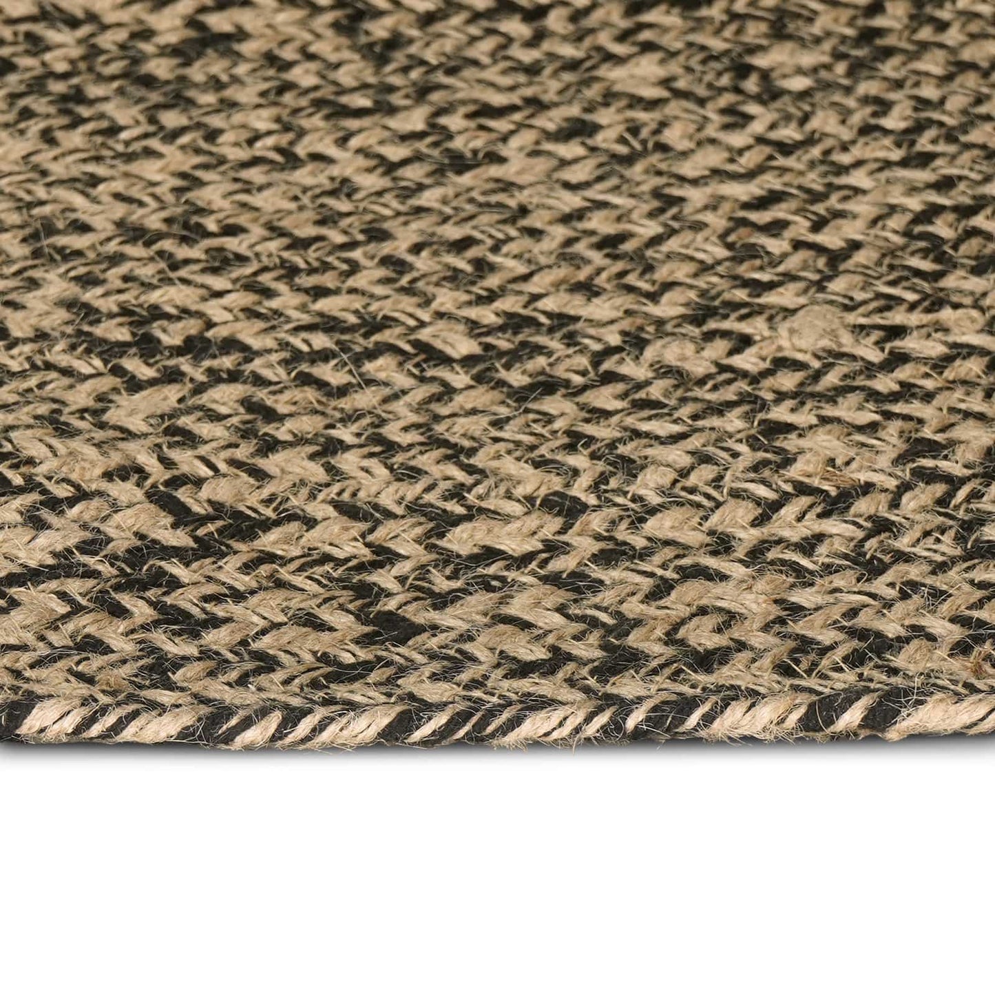 Område tæppe Naturfarvet og sort 160 x 160 cm Jute