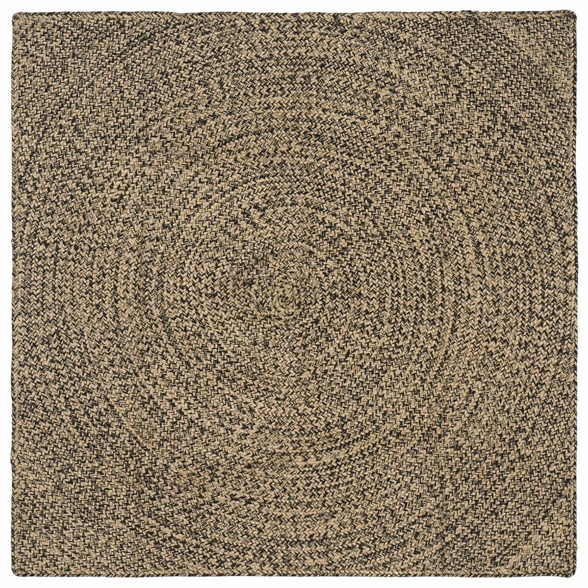 Område tæppe Naturfarvet og sort 160 x 160 cm Jute