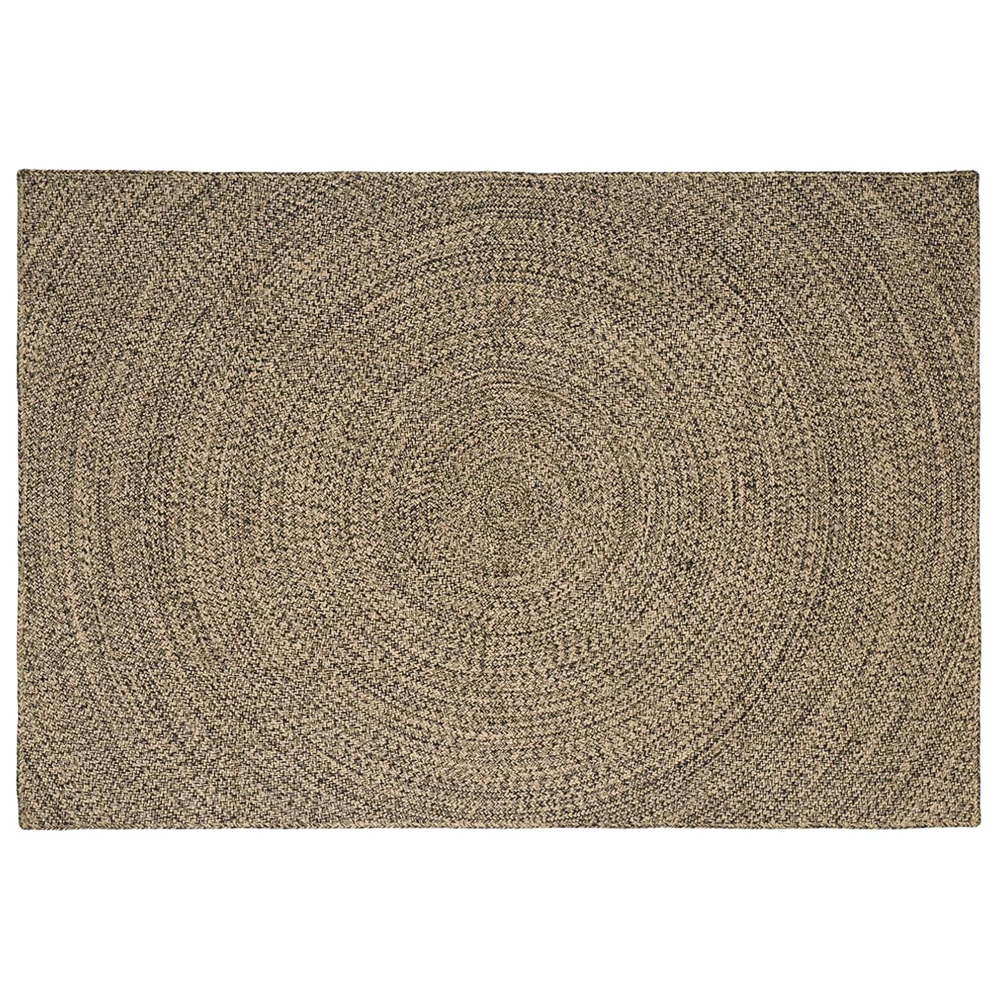 Område tæppe Naturfarvet og sort 200 x 290 cm Jute
