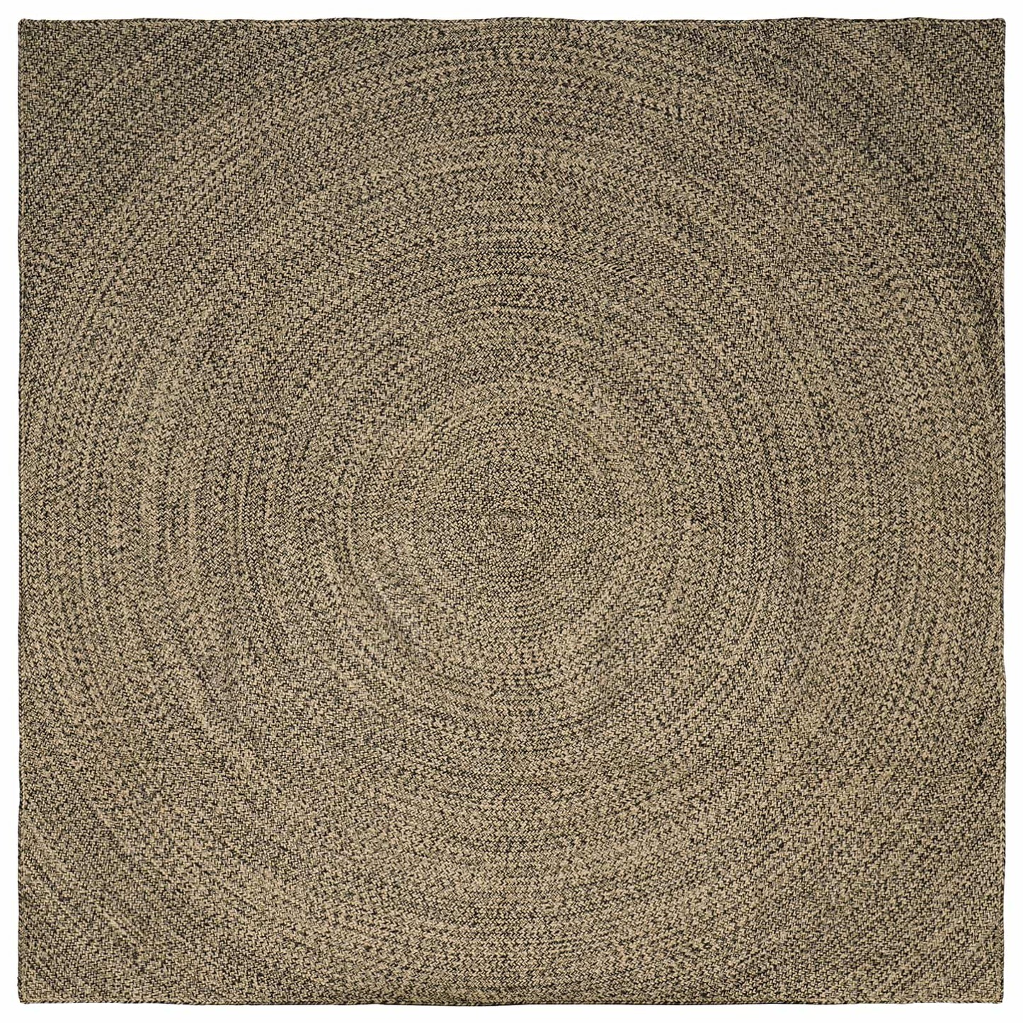 Område tæppe Naturfarvet og sort 240 x 240 cm Jute