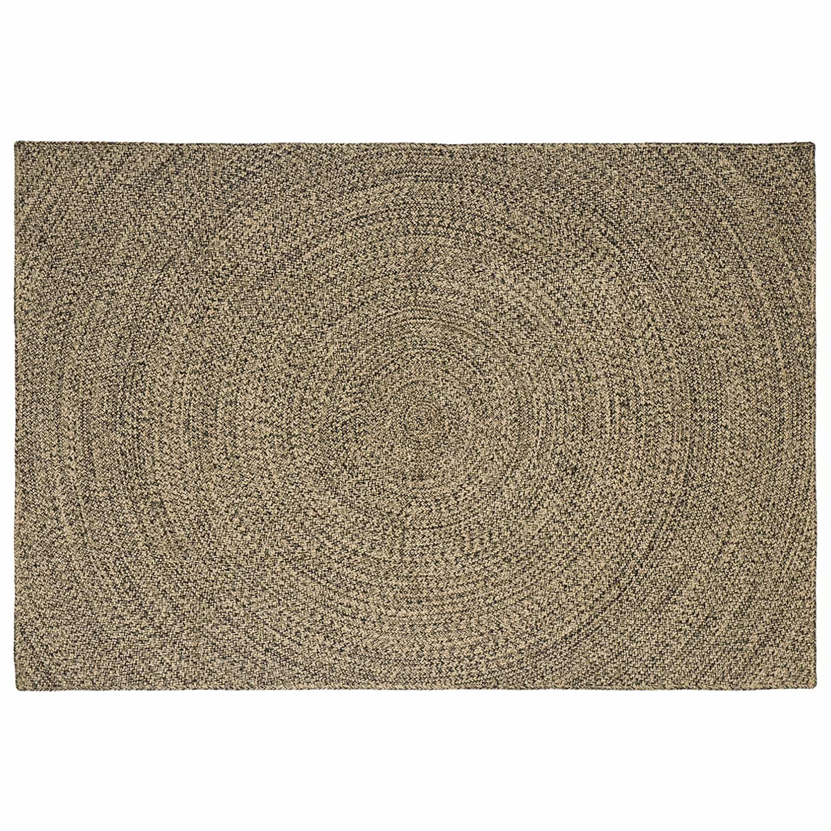 Område tæppe Naturfarvet og sort 240 x 340 cm Jute