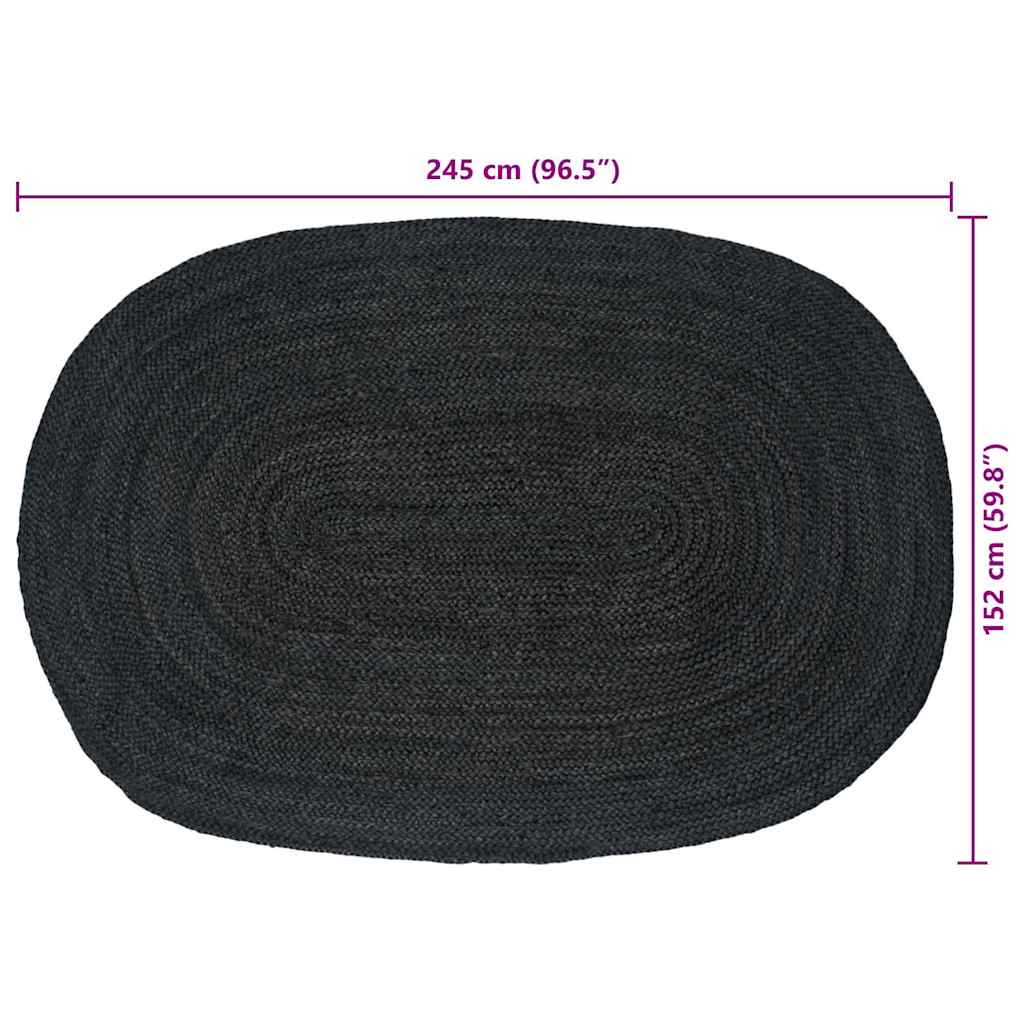 Områdetæpper Mørkegrå 152 x 245 cm Jute
