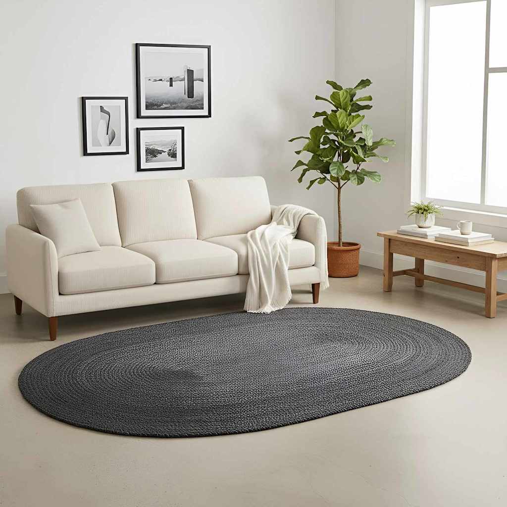 Områdetæpper Mørkegrå 205 x 305 cm Jute
