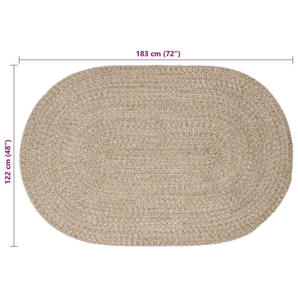 Områdetæpper Hvid 122 x 183 cm Jute