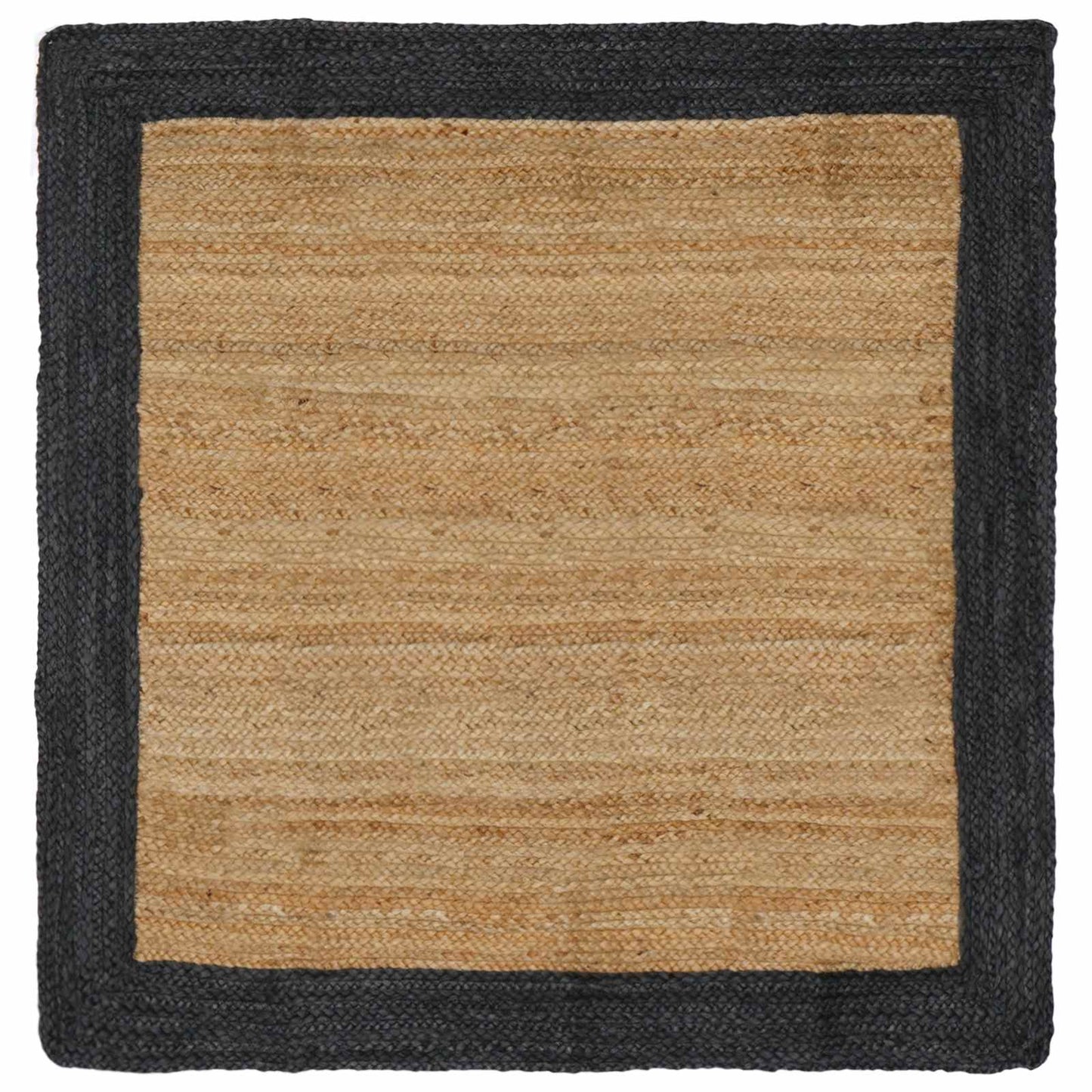 Område tæppe Mørkegrå 120 x 120 cm Jute