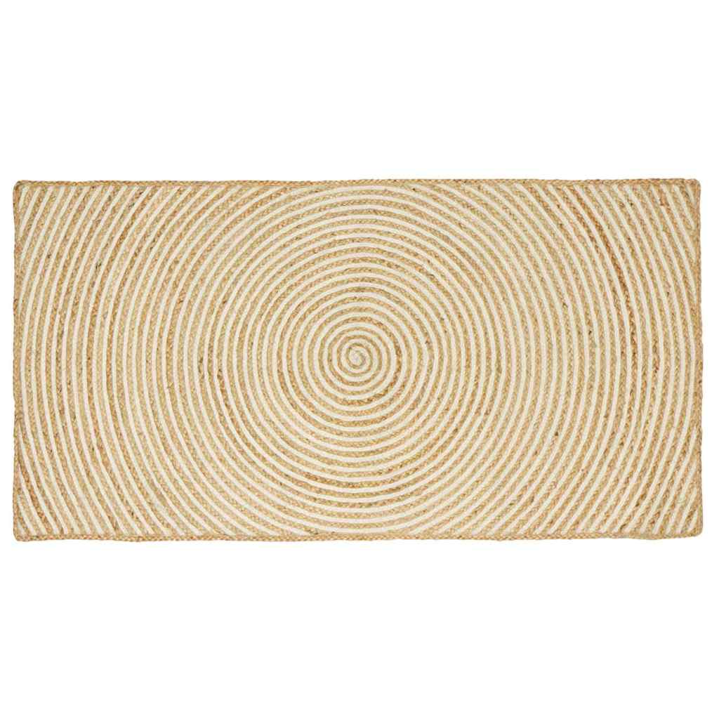 Område tæppe Hvid 80 x 150 cm Jute