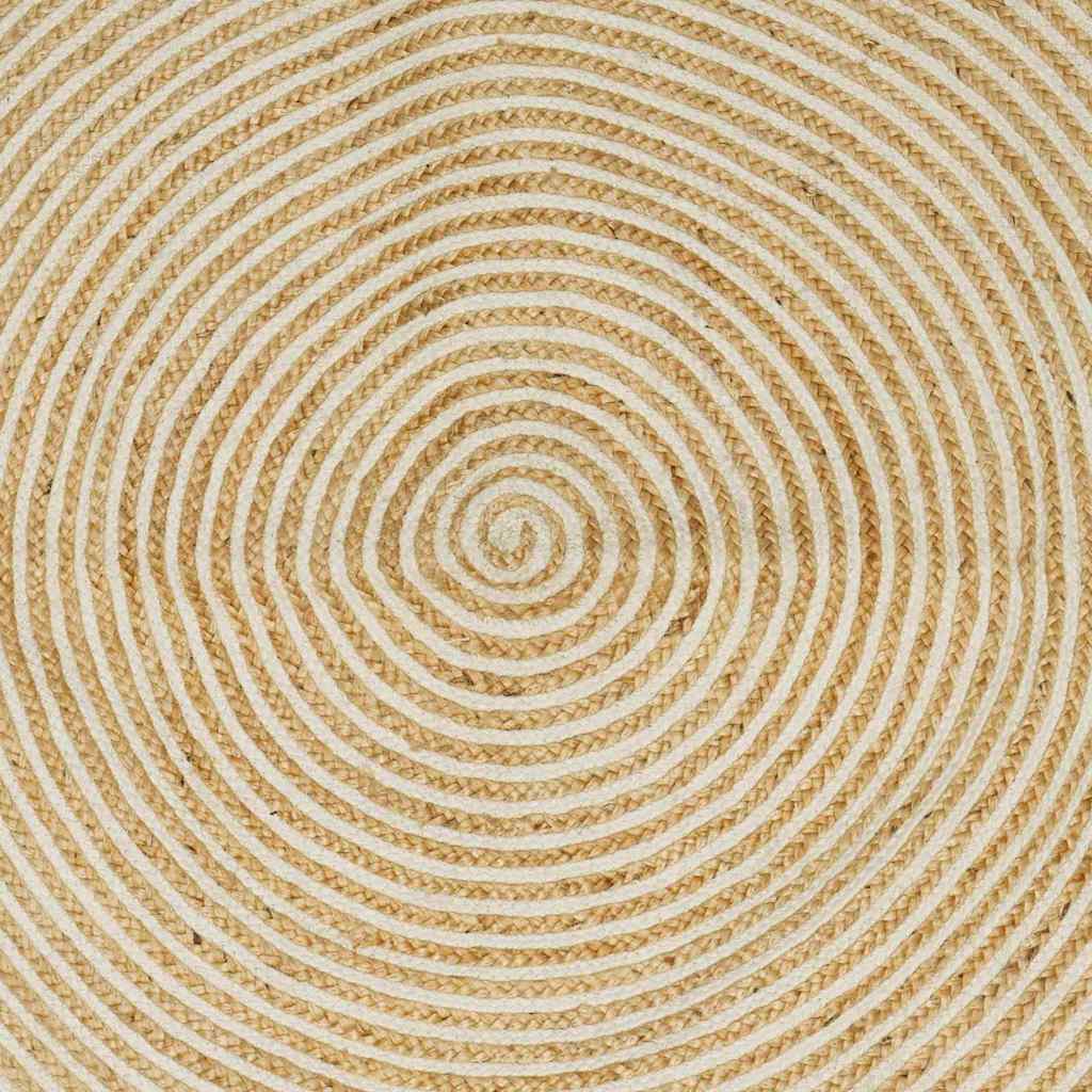 Område tæppe Hvid 120 x 120 cm Jute
