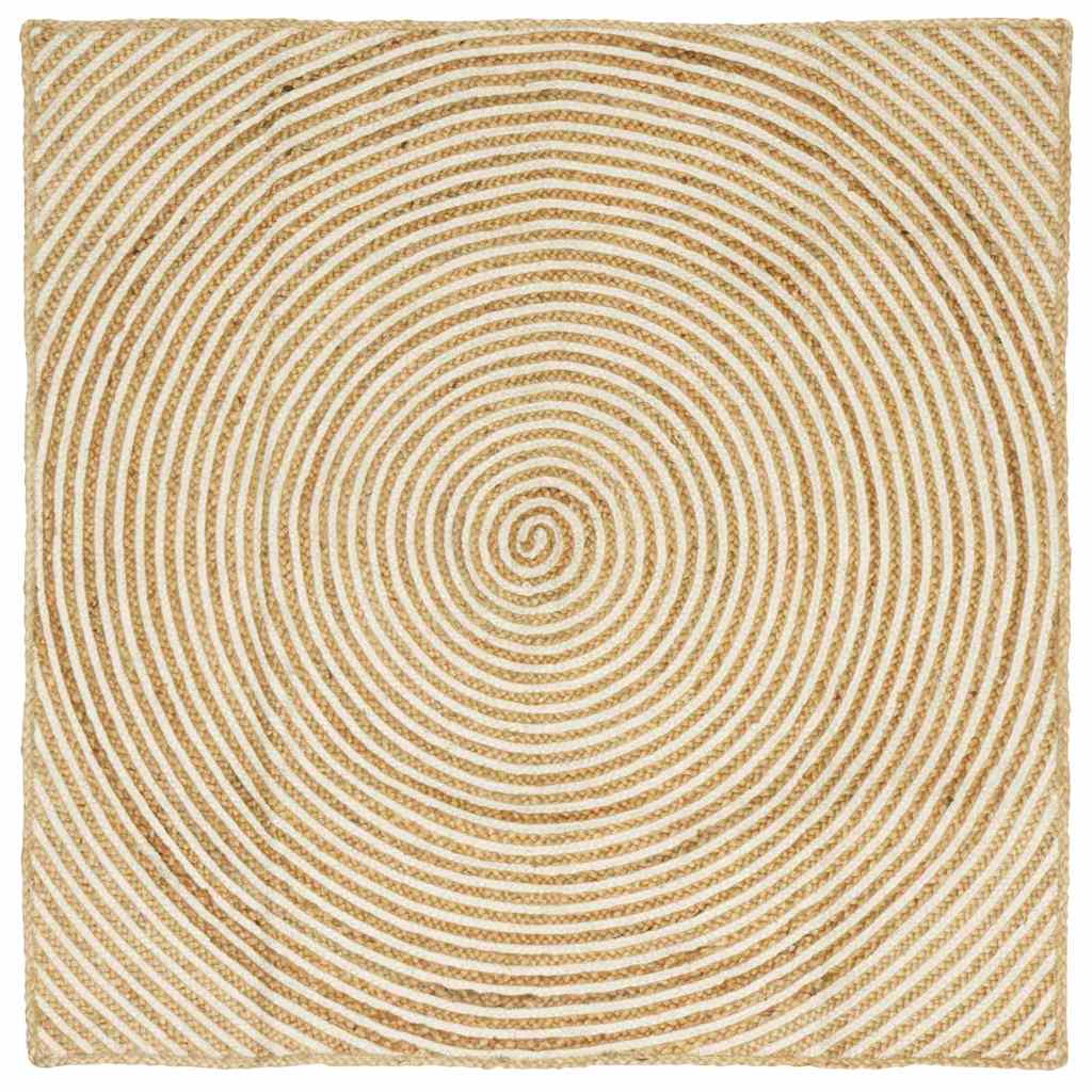 Område tæppe Hvid 120 x 120 cm Jute