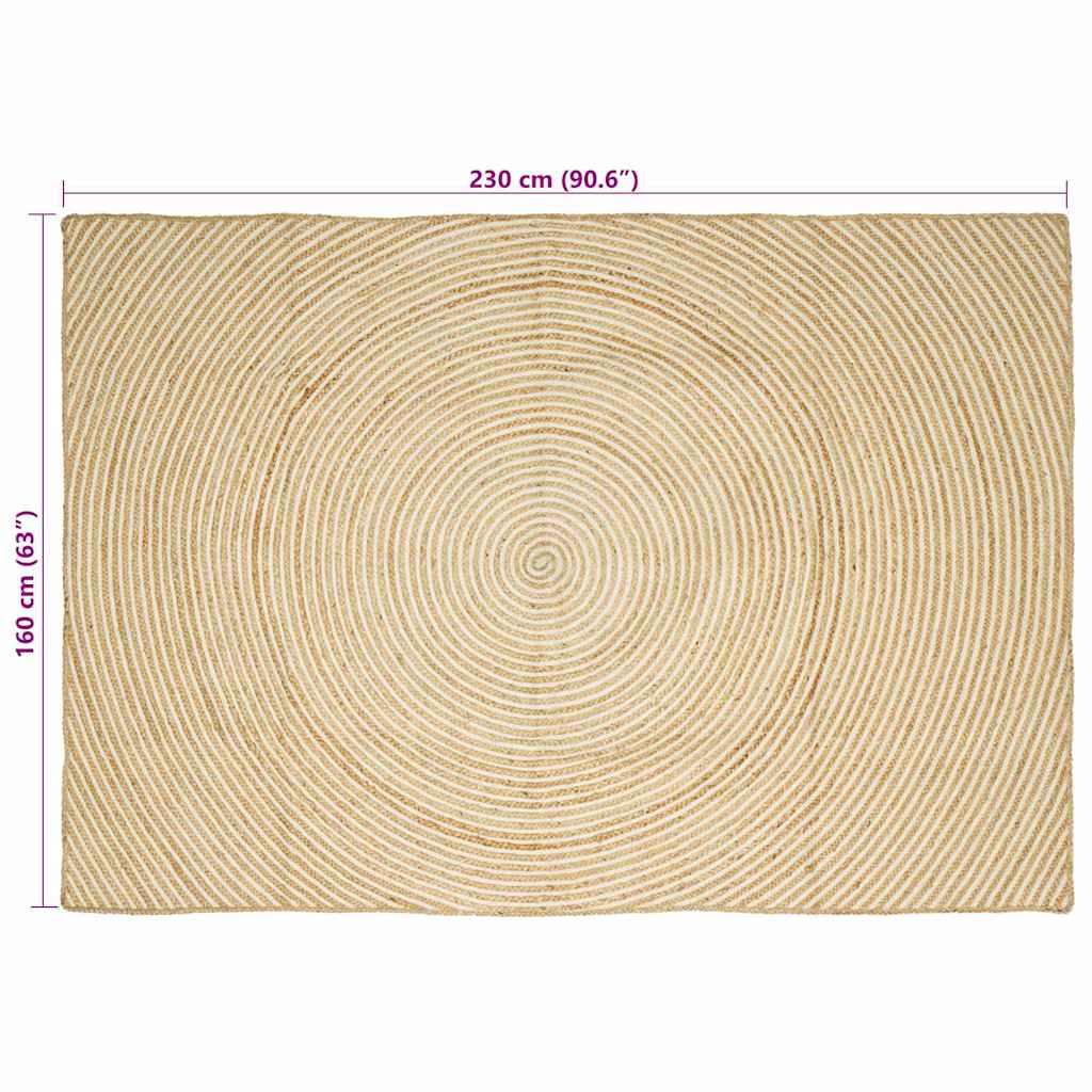 Område tæppe Hvid 160 x 230 cm Jute