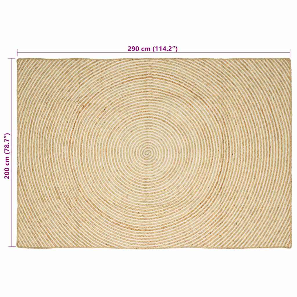Område tæppe Hvid 200 x 290 cm Jute