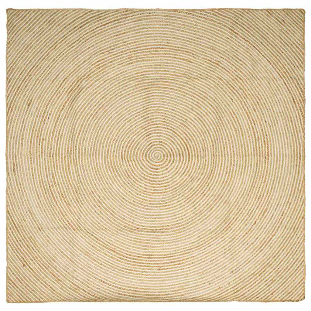 Område tæppe Hvid 240 x 240 cm Jute