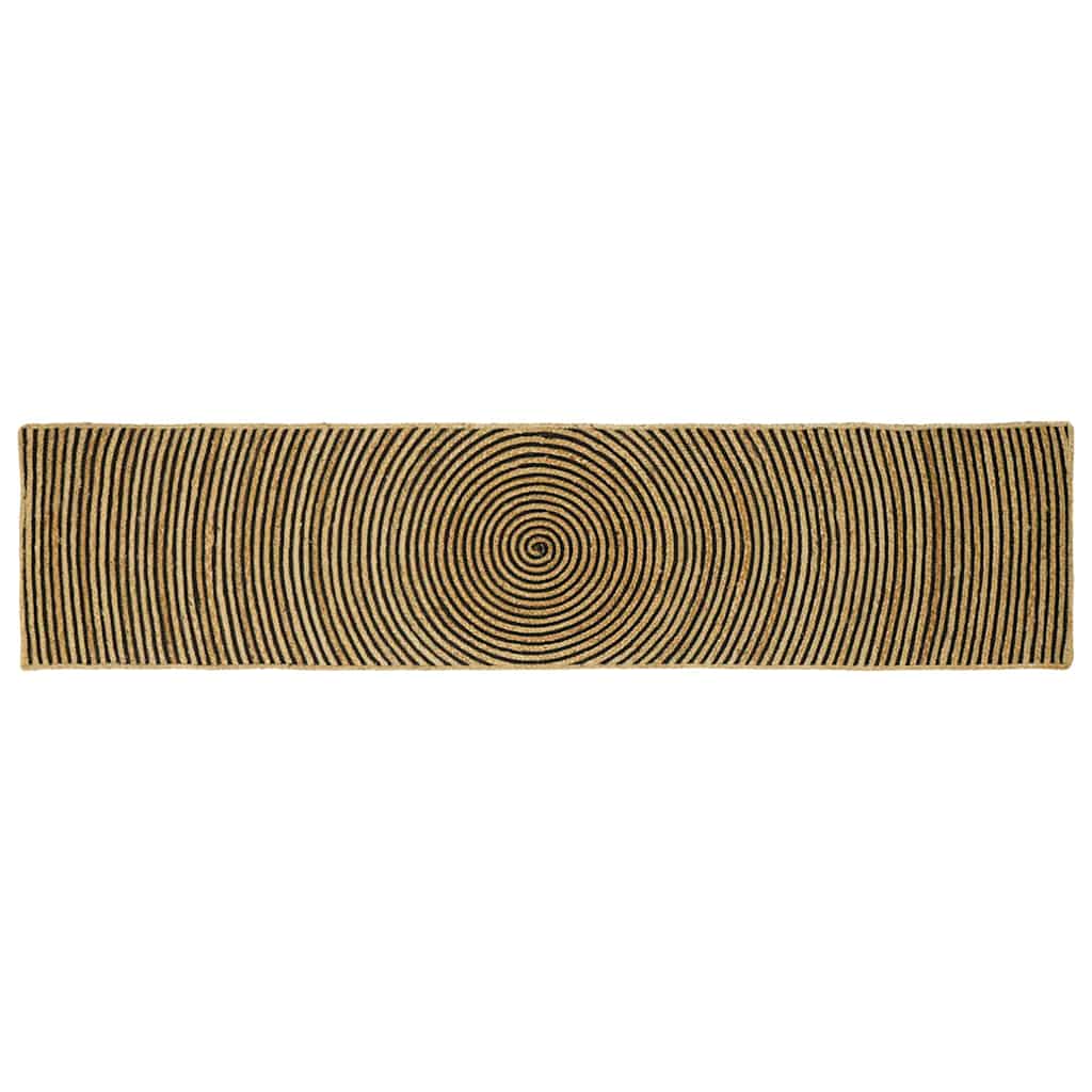 Område tæppe Sort 60 x 250 cm Jute