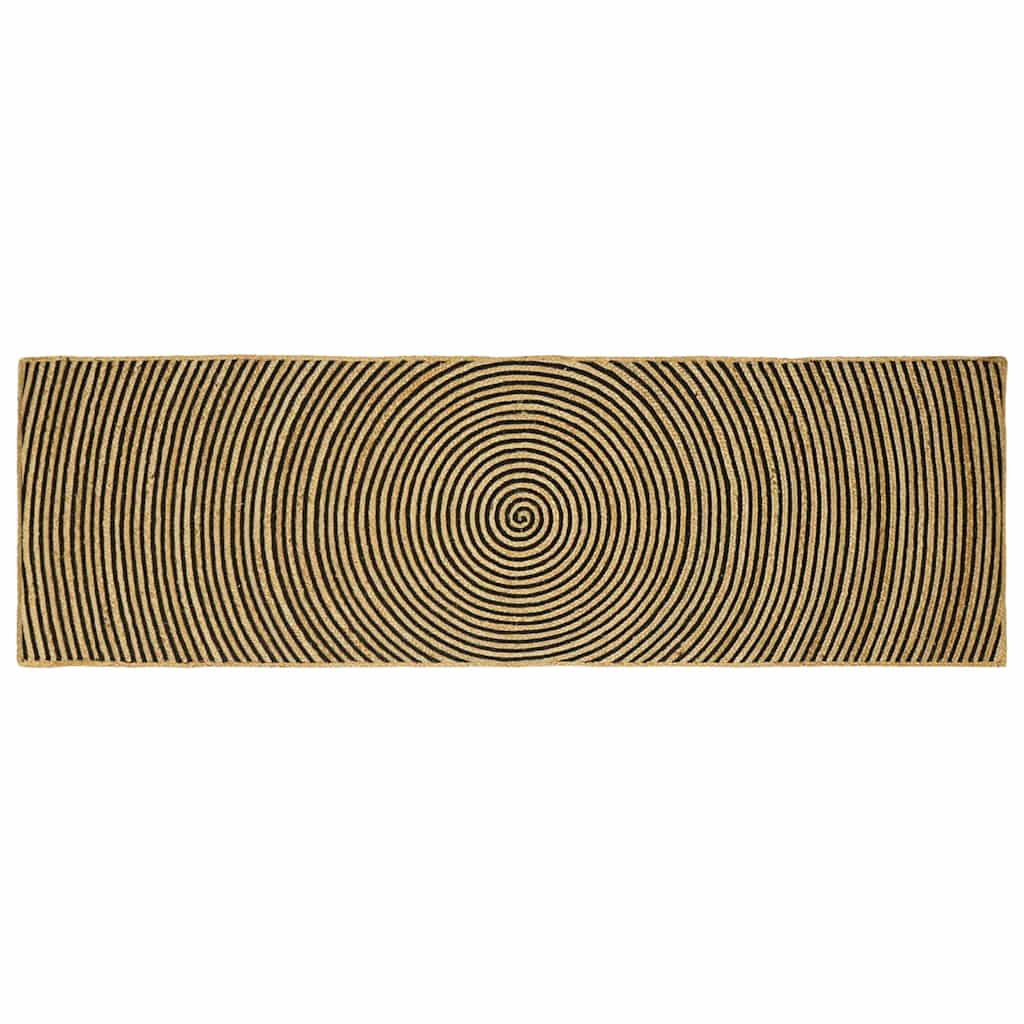 Område tæppe Sort 80 x 250 cm Jute