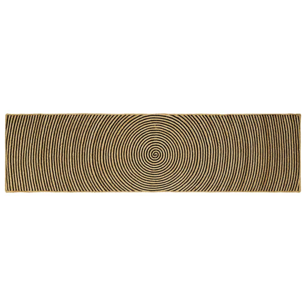 Område tæppe Sort 80 x 300 cm Jute