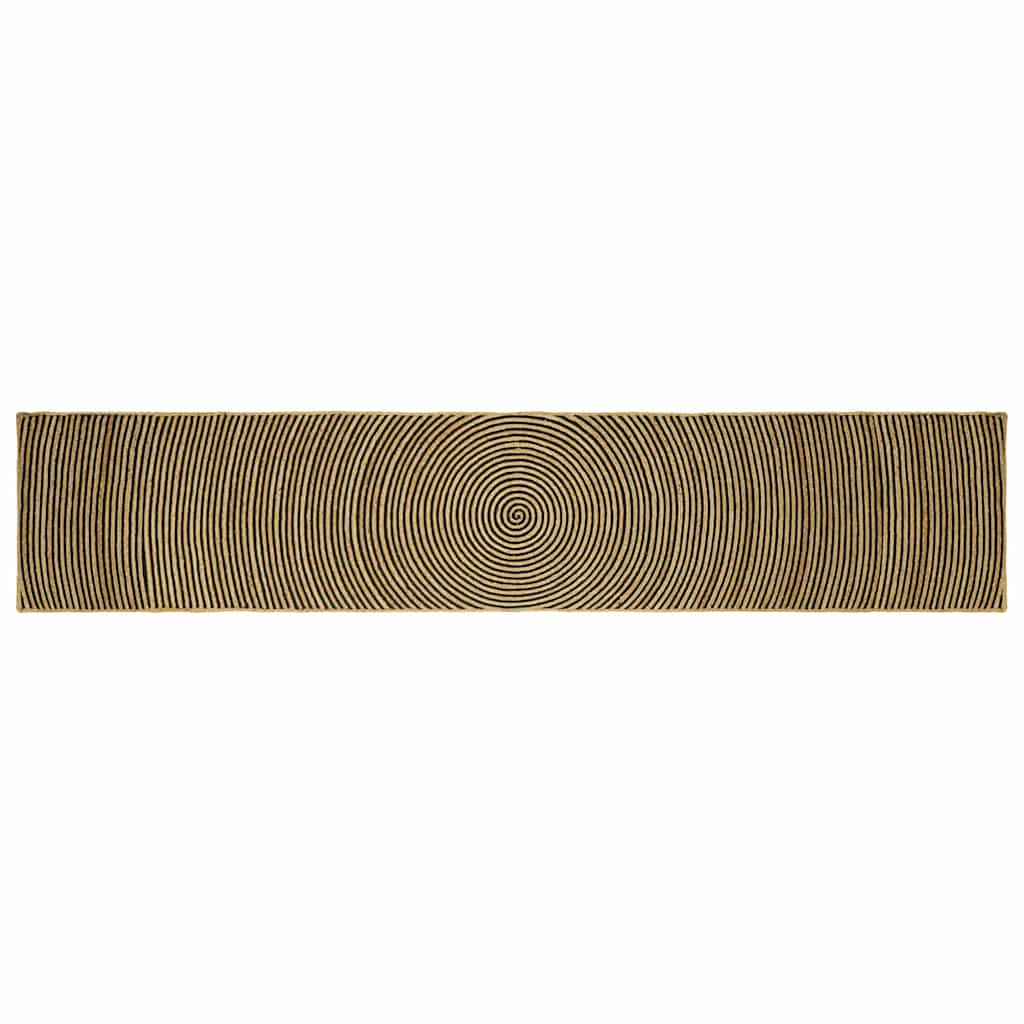 Område tæppe Sort 80 x 400 cm Jute