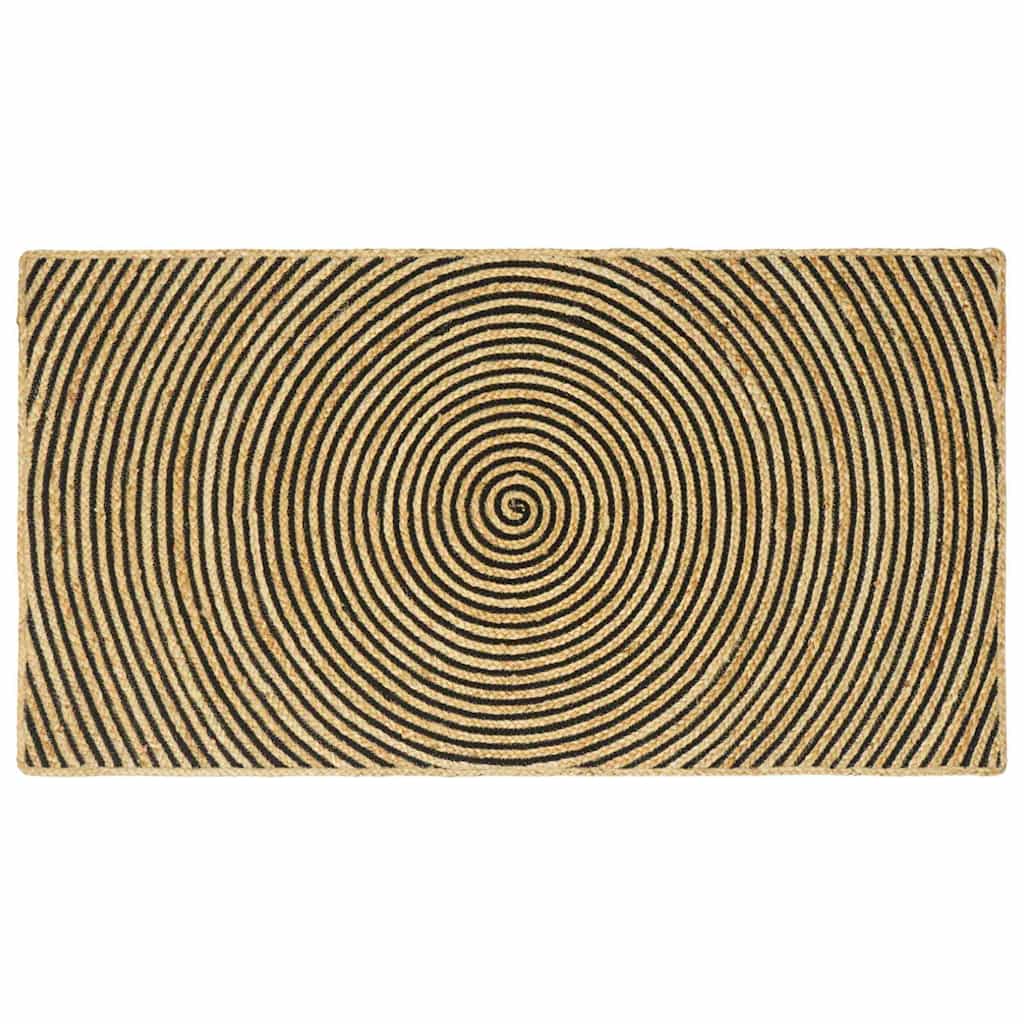 Område tæppe Sort 100 x 200 cm Jute