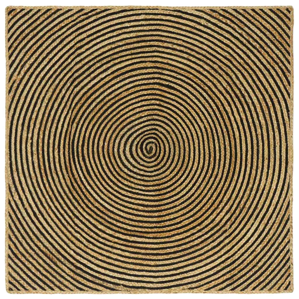 Område tæppe Sort 120 x 120 cm Jute
