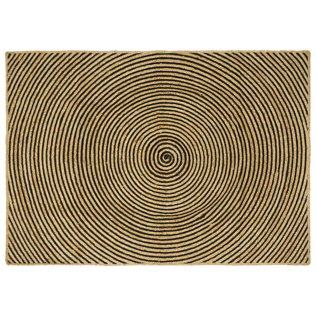Område tæppe Sort 140 x 200 cm Jute