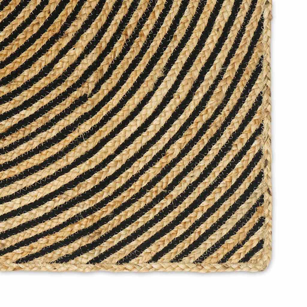 Område tæppe Sort 200 x 200 cm Jute