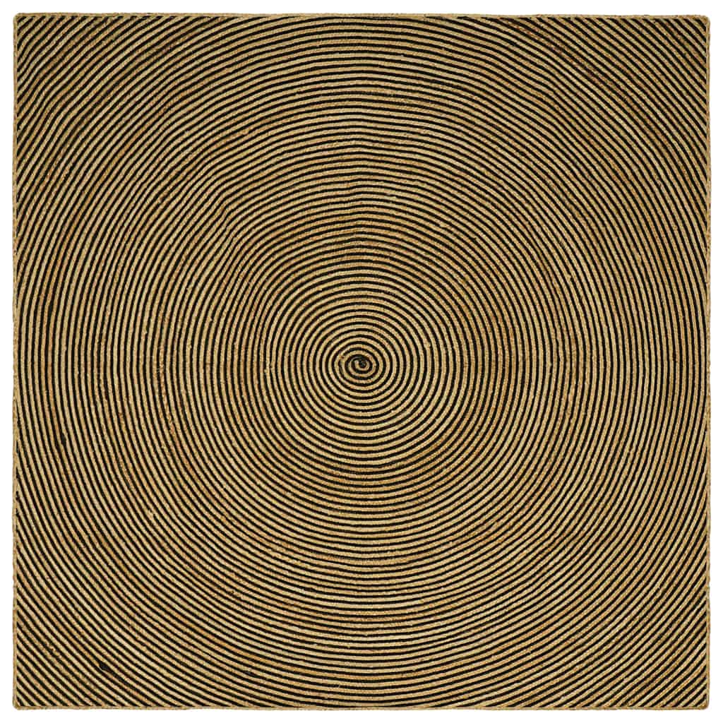 Område tæppe Sort 240 x 240 cm Jute