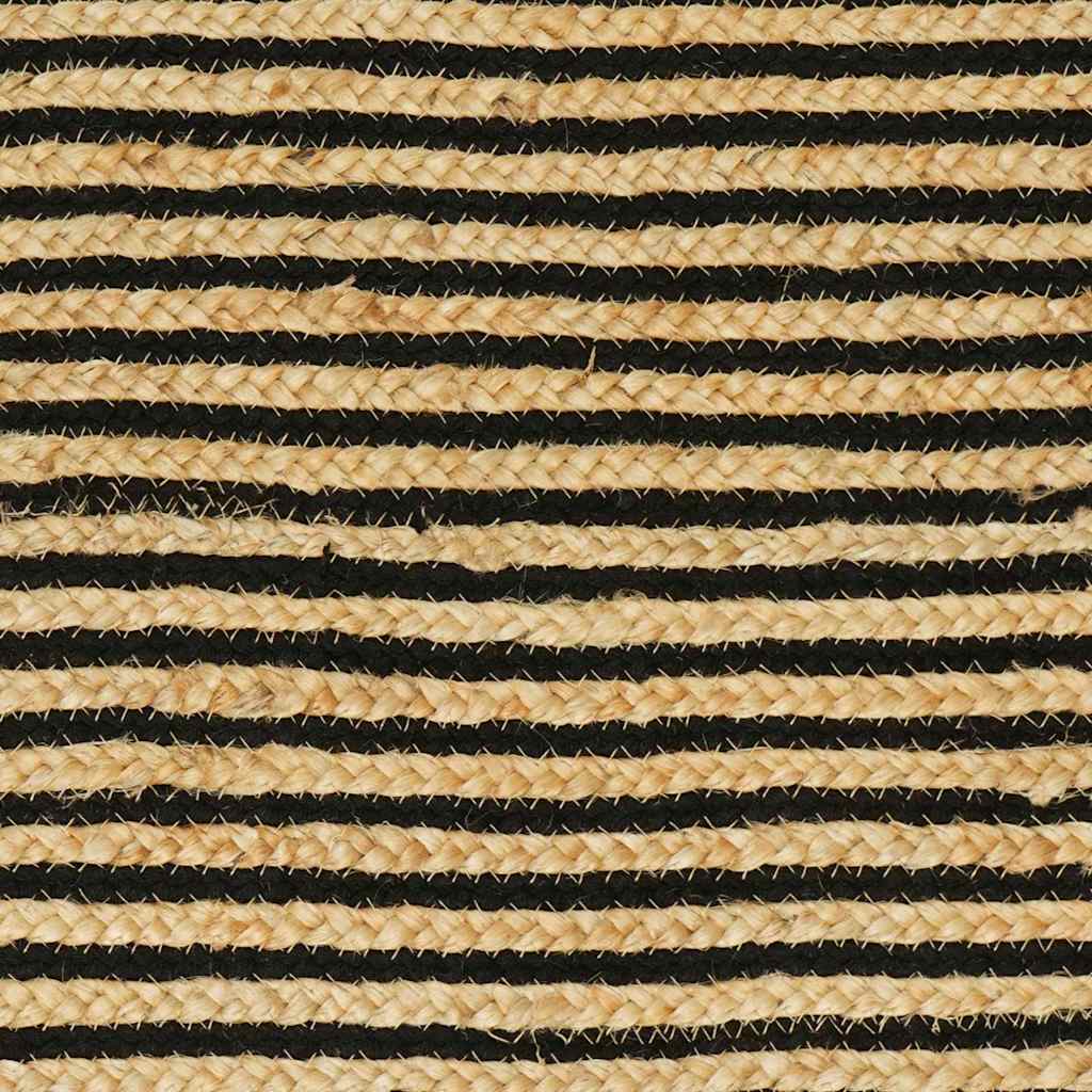 Område tæppe Naturfarvet og sort 205 x 305 cm Jute