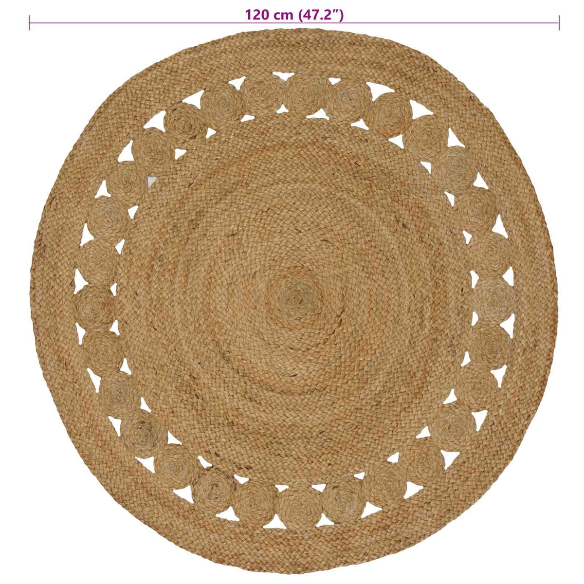 Områdetæpper Naturfarvet Ø 120 cm Jute