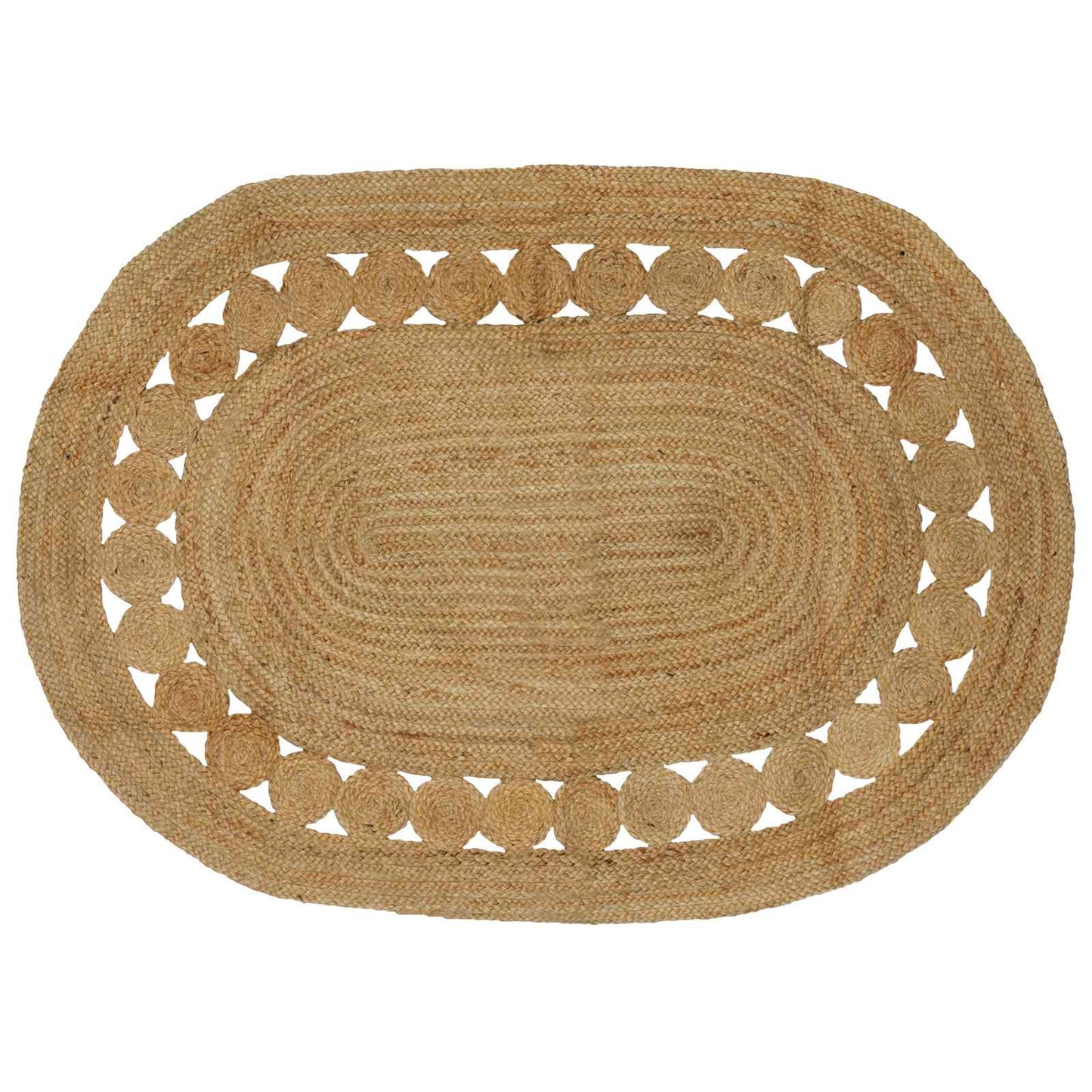 Område tæppe Naturfarvet 122 x 183 cm Jute