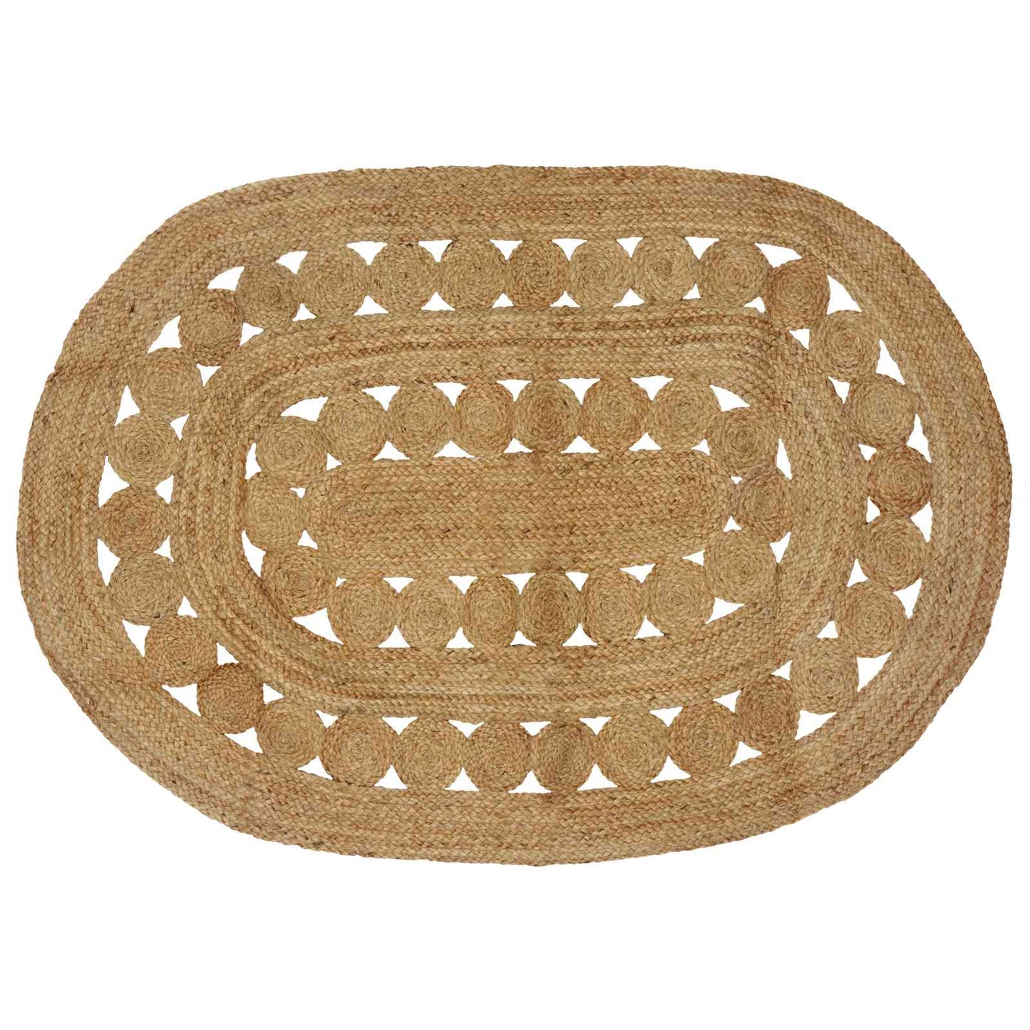 Område tæppe Naturfarvet 122 x 183 cm Jute