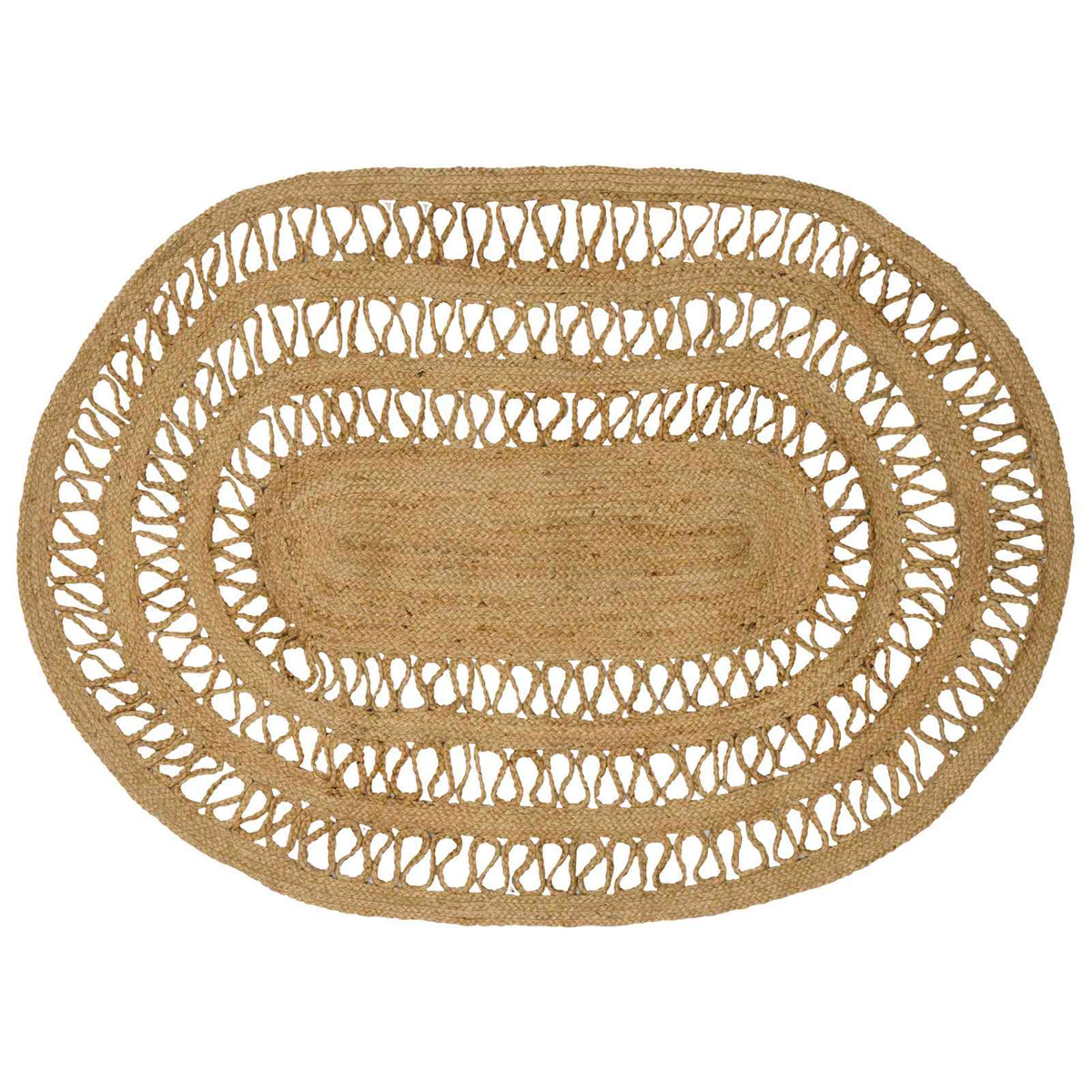 Område tæppe Naturfarvet 100 x 152 cm Jute