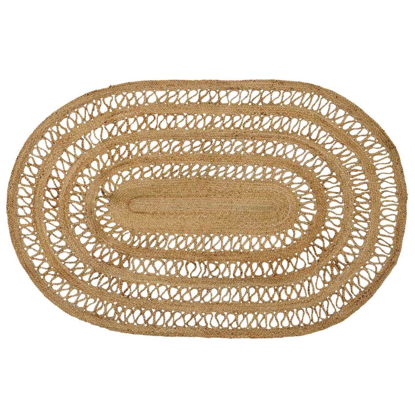 Område tæppe Naturfarvet 122 x 183 cm Jute