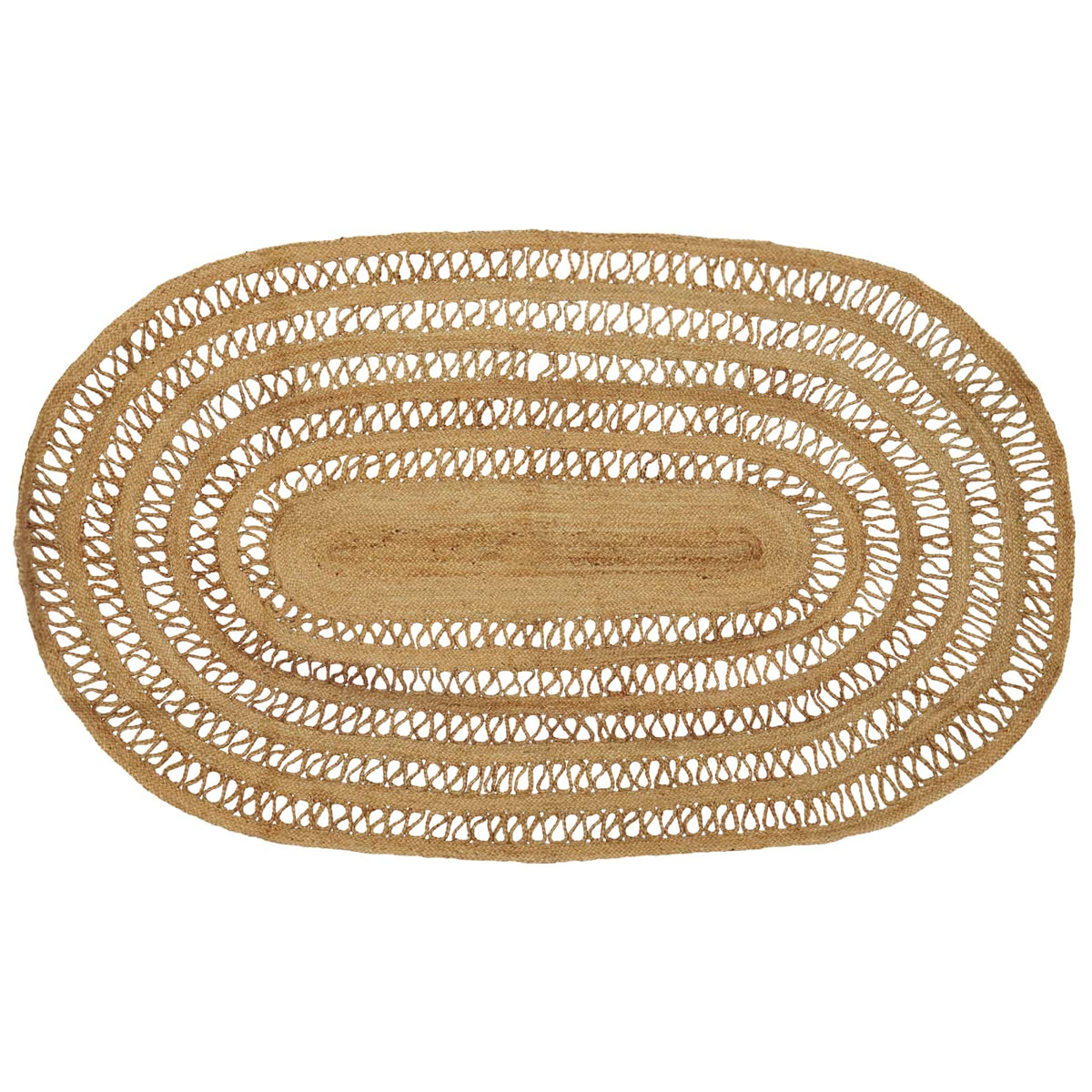 Område tæppe Naturfarvet 152 x 245 cm Jute