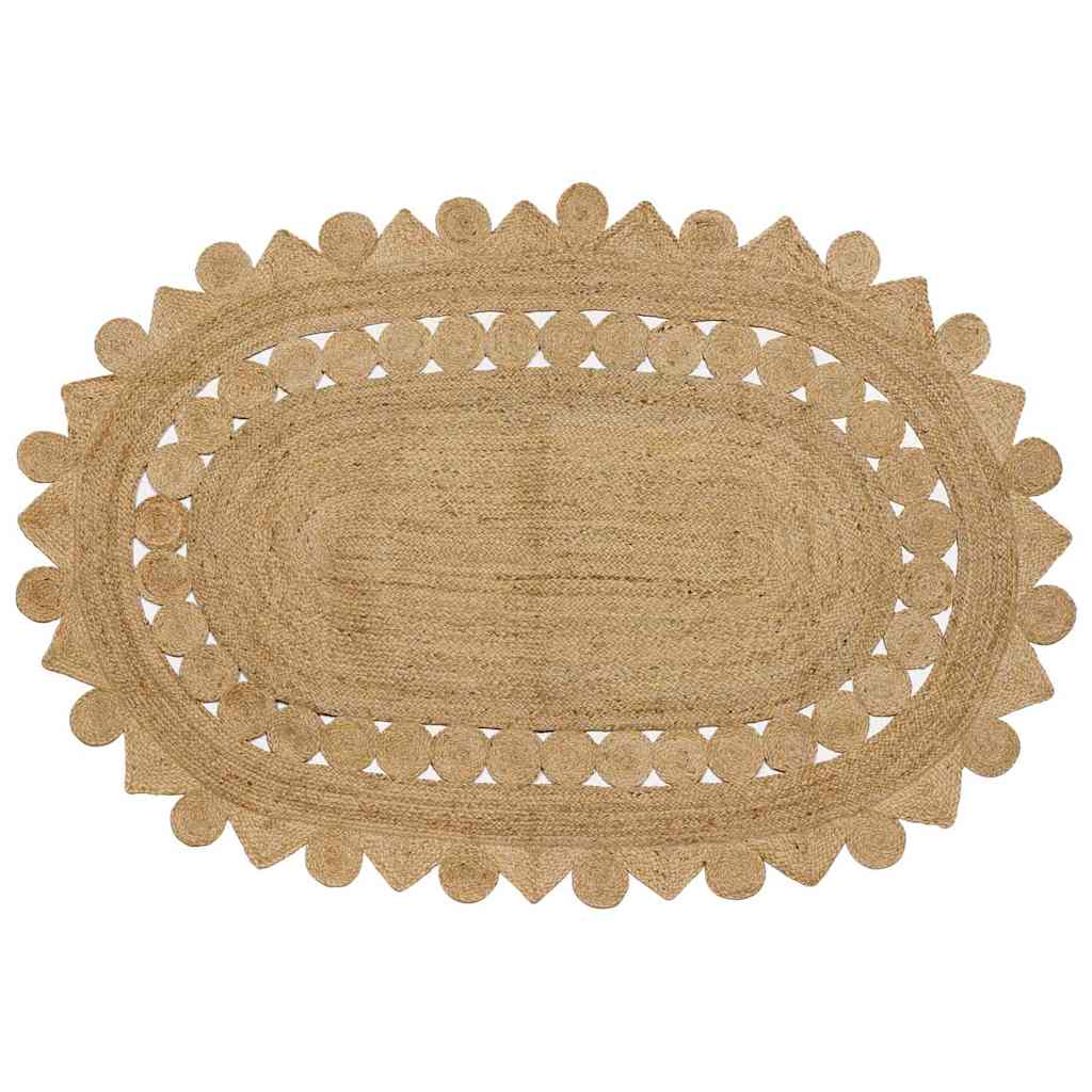 Område tæppe Naturfarvet 205 x 305 cm Jute