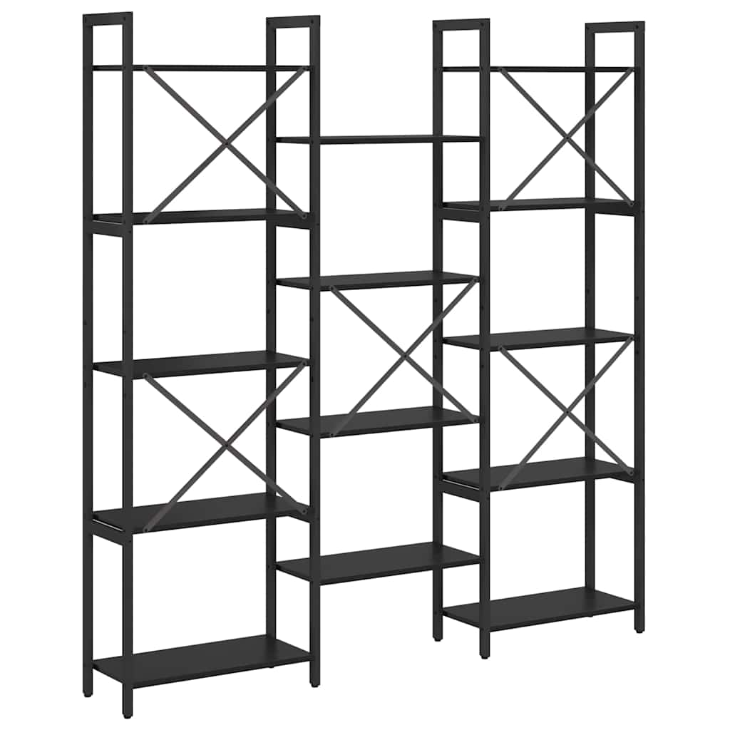 Bogreol 156 x 25 x 167 cm Konstrueret træ Sort eg