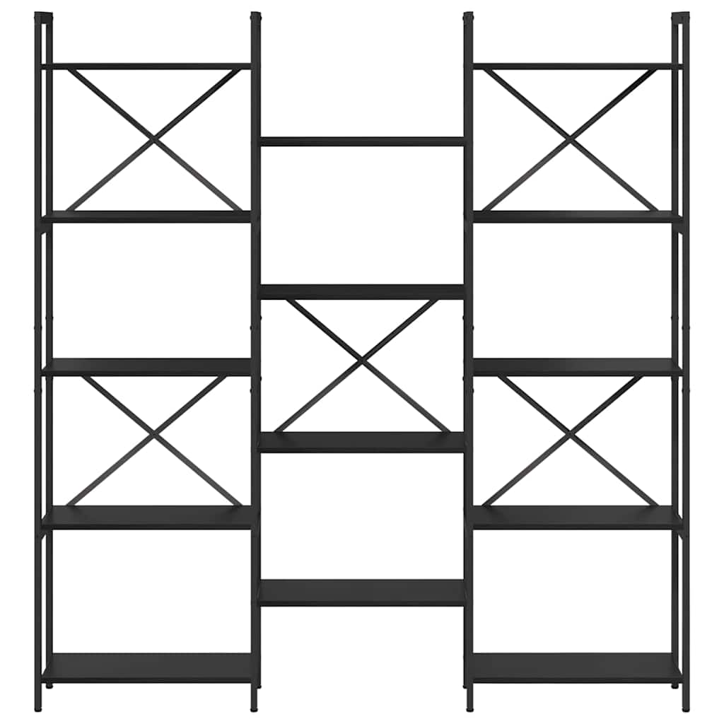 Bogreol 156 x 25 x 167 cm Konstrueret træ Sort eg