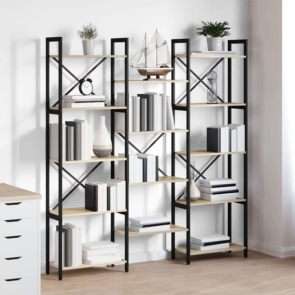 Bogreol 156 x 25 x 167 cm Konstrueret træ Sonoma eg