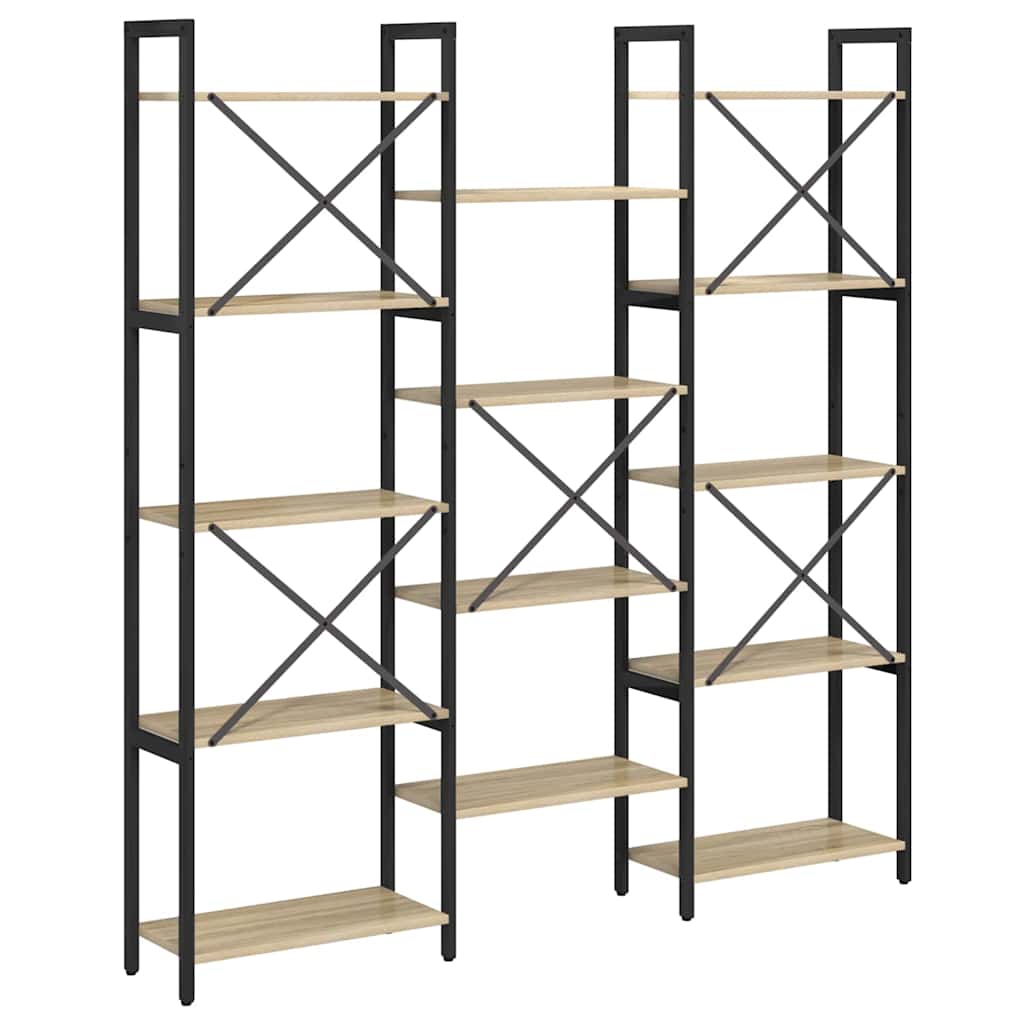 Bogreol 156 x 25 x 167 cm Konstrueret træ Sonoma eg