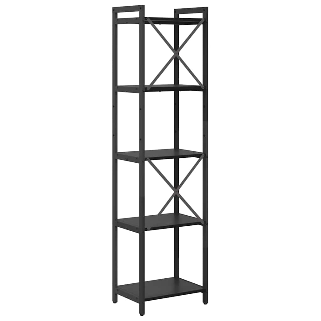 Bogreol 40 x 30 x 155 cm Konstrueret træ Sort eg