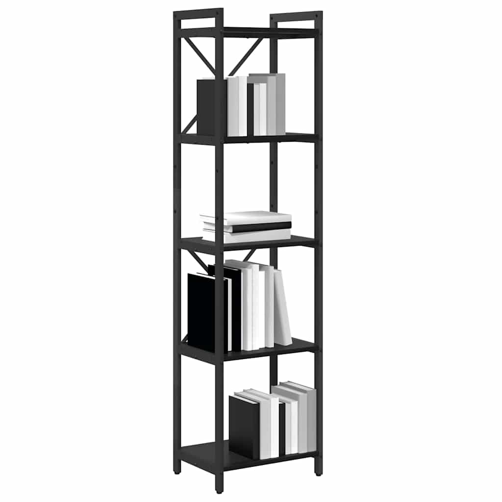 Bogreol 40 x 30 x 155 cm Konstrueret træ Sort eg