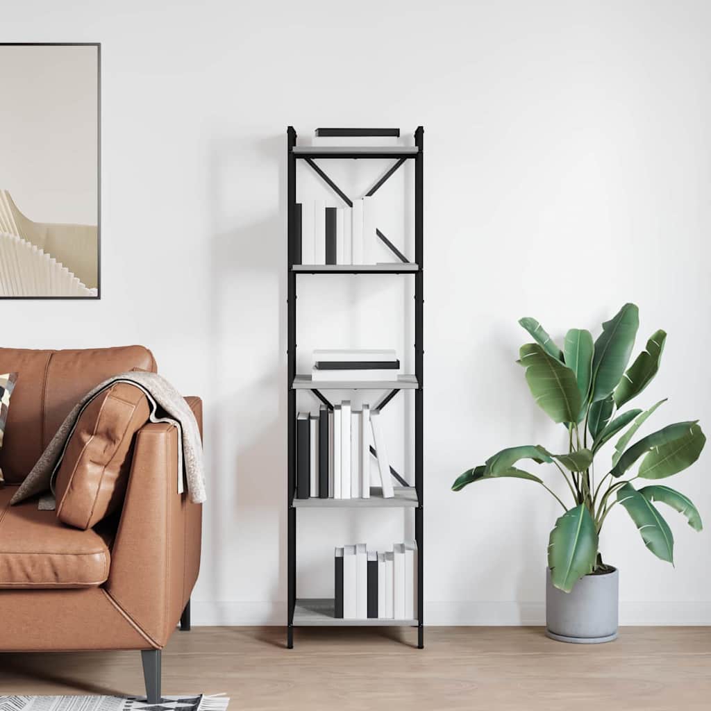 Bogreol 40 x 30 x 155 cm Konstrueret træ Grå sonoma-eg