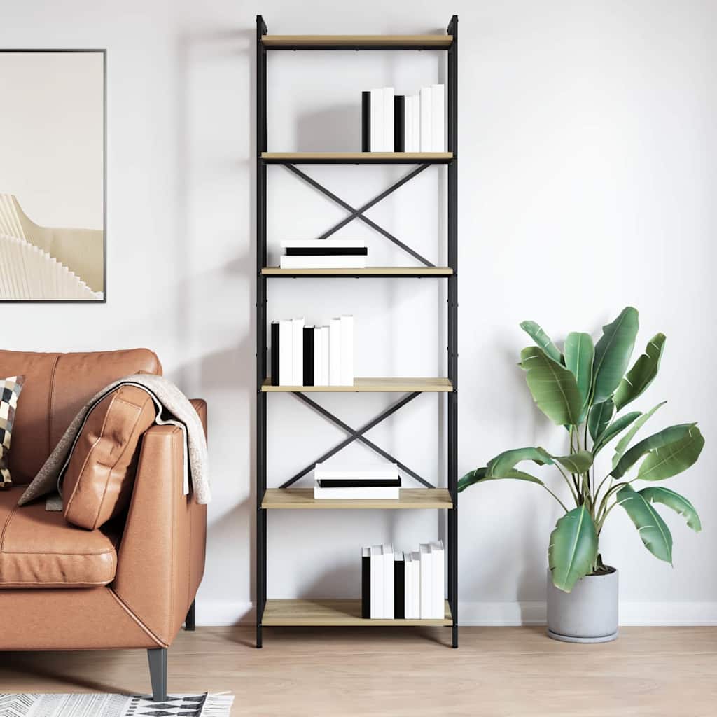 Bogreol 60 x 30 x 189,5 cm Konstrueret træ Sonoma eg