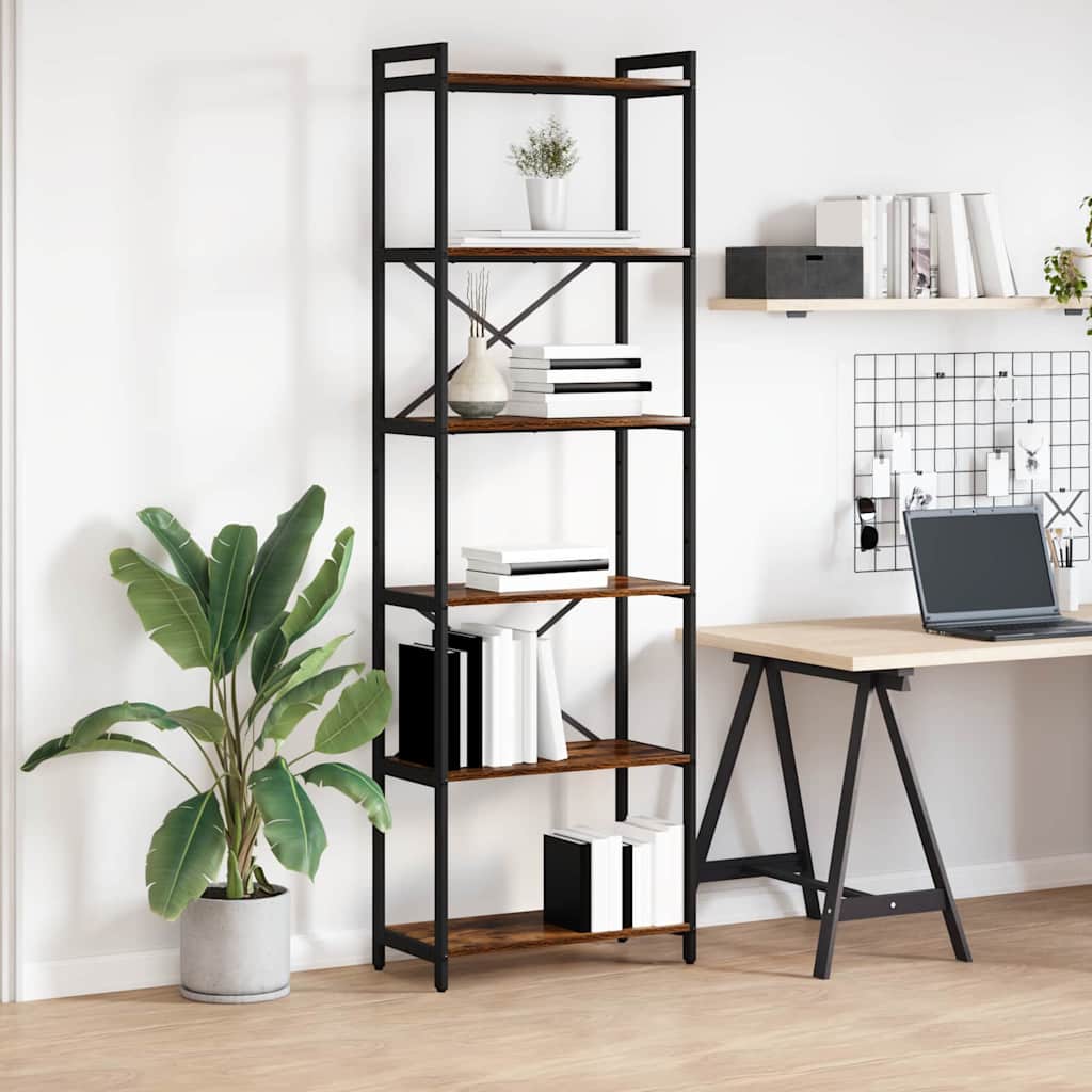 Bogreol 60 x 30 x 189,5 cm Konstrueret træ Røget eg
