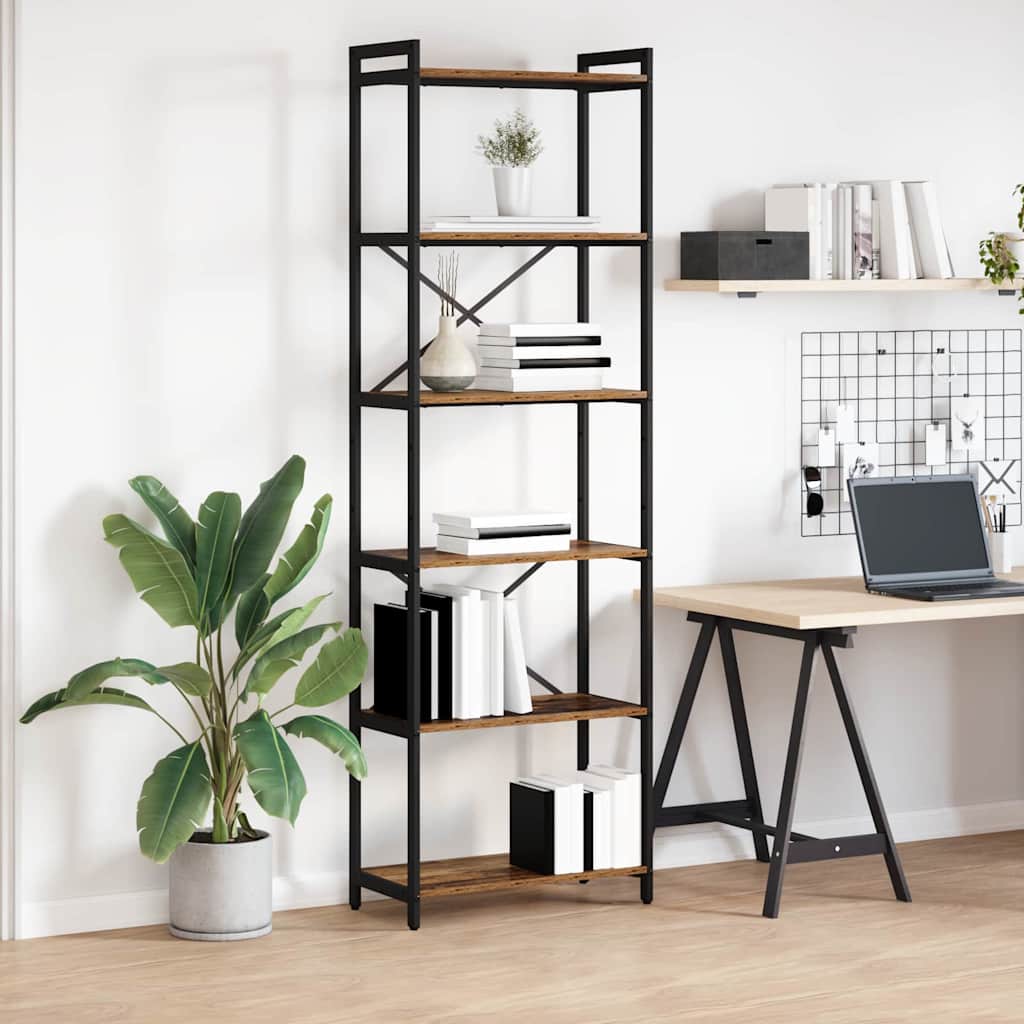 Bogreol 60 x 30 x 189,5 cm Konstrueret træ Gammelt træ