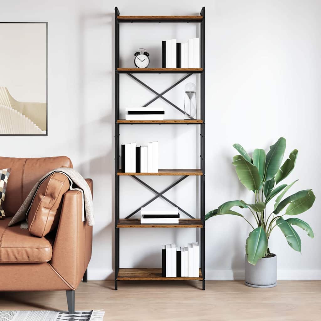 Bogreol 60 x 30 x 189,5 cm Konstrueret træ Gammelt træ