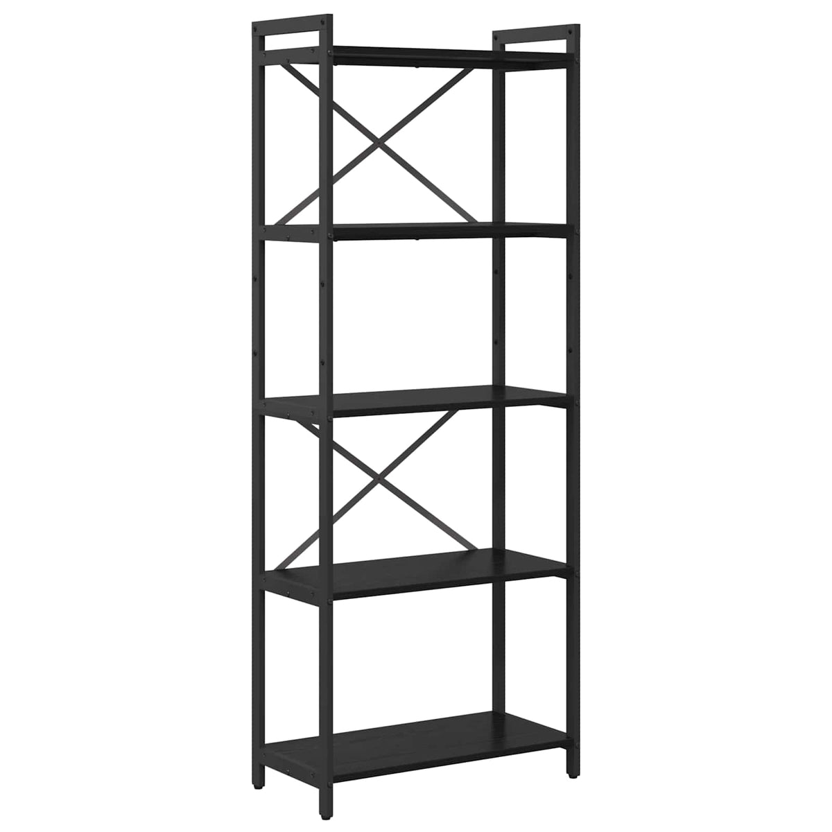 Bogreol 60 x 30 x 155 cm Konstrueret træ Sort eg